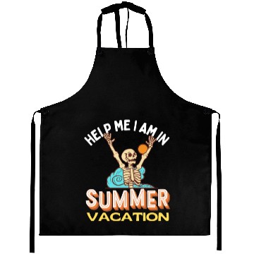 Discover help me i am in summer vacation funny skeleton Aprons