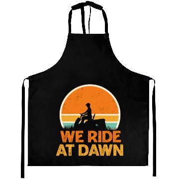 Discover We Ride At Dawn Funny Lawn Mowing Worker Aprons