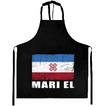 Discover Mari El Flag Grunge Country Flag Mari El Aprons