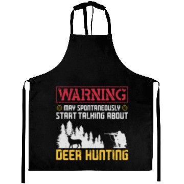 Discover Buck Deer Hunting Hunter Warning Aprons