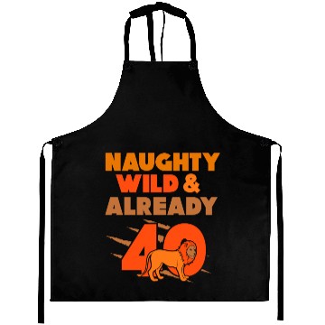 Discover Gift 40 years birthday Men lion Aprons