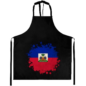 Discover Haiti flags blob Aprons