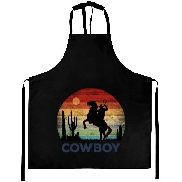 Discover Cowboy - Retro Sunset Aprons