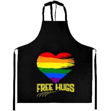 Discover Free Hugs - Heart Festival Love LGBT Pride Rainbow Aprons