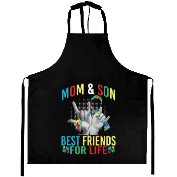 Discover Mom And Son Best Friends For Life Autism Awareness Aprons
