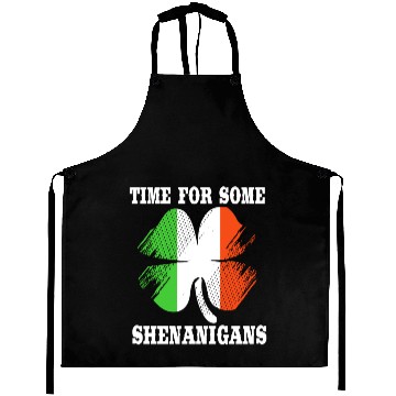 Discover Irish Flag Clover Time For Some Shenanigans Aprons