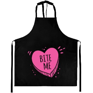 Discover Bite Me Candy Heart Valentines Day Pink Sweet Gift Aprons