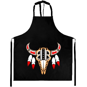 Discover Native American Buffalo Skull for Tribal Art Lover Aprons