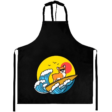 Discover Surfing Corgi for Welsh Corgi Lover Aprons