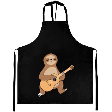 Discover Sloth Playing Guitar for Guitar Player Aprons