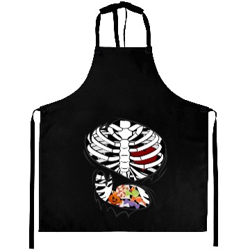 Discover Halloween Ripped Skeleton Rib Cage Candy Sweets Aprons