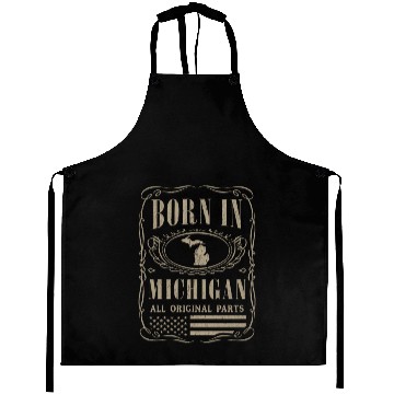 Discover Vintage America US States Born Michigan Aprons