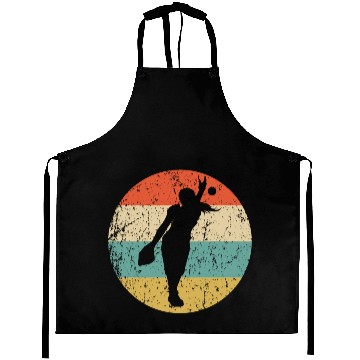 Discover Softball Pitcher Silhouette Retro Softball Player Aprons