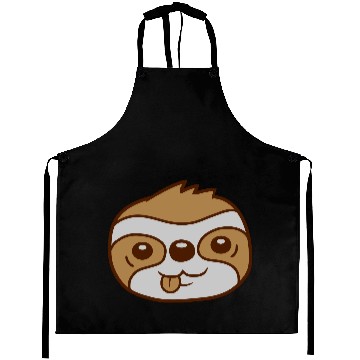 Discover face sloth cartoon head Aprons