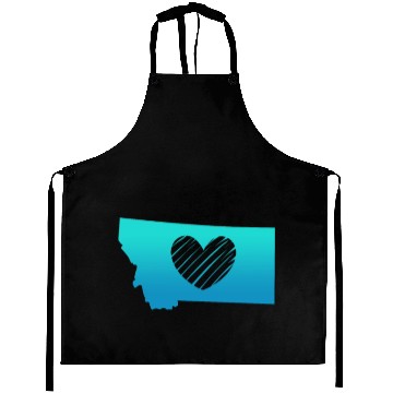 Discover Montana Map Heart Aprons