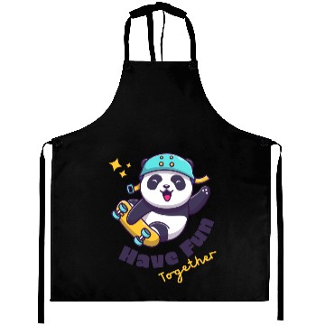 Discover White Illustration Fun Cute Panda Aprons
