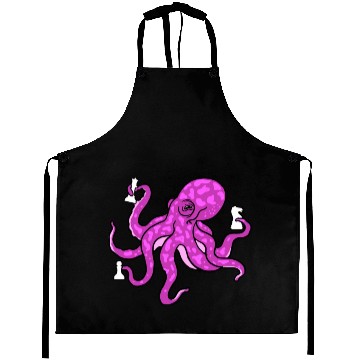 Discover Octopus Playing Chess for Octopus Lover Aprons