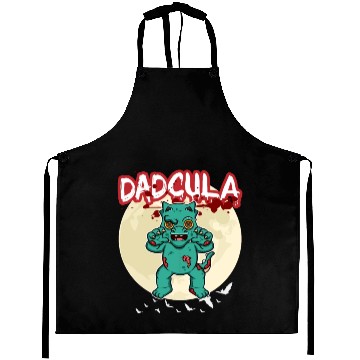 Discover Dadcula Dracula Vampire Dad Funny Halloween Party Aprons
