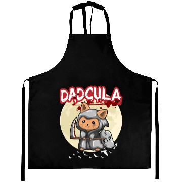 Discover Dadcula Dracula Vampire Dad Funny Halloween Party Aprons