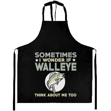 Discover Funny Walleye Fishing Lover Aprons