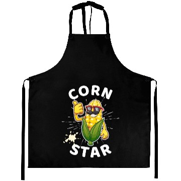 Discover Funny Corn Star Sunglasses Mustache big Postal Service Aprons