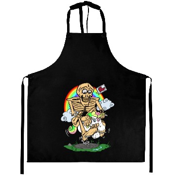 Discover Skeleton Riding Unicorn Christmas Aprons