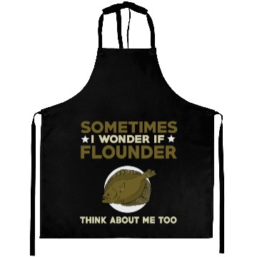 Discover Funny Flounder Fishing Quote Aprons