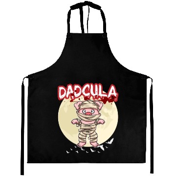 Discover Dadcula Dracula Vampire Dad Funny Halloween Party Aprons