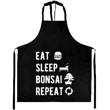 Discover Bonsai Eat Sleep Repeat Funny Slogan Gift Aprons