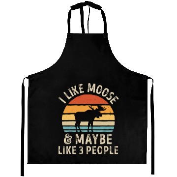 Discover I Like Moose and Maybe 3 People Retro Sunset Vinta Aprons