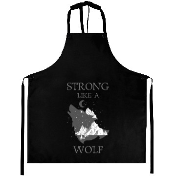 Discover Strong Like A Wolf Aprons