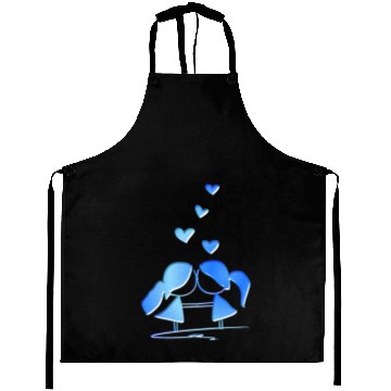 Discover Loving couple lesbian blue glitter love Aprons