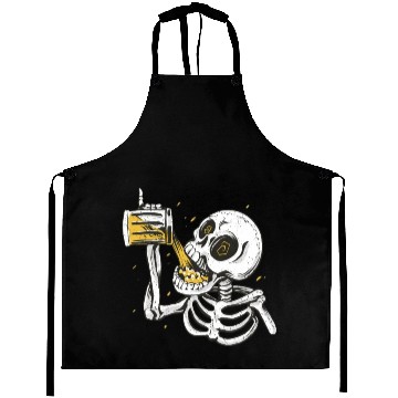 Discover Skeleton drinking beer Aprons