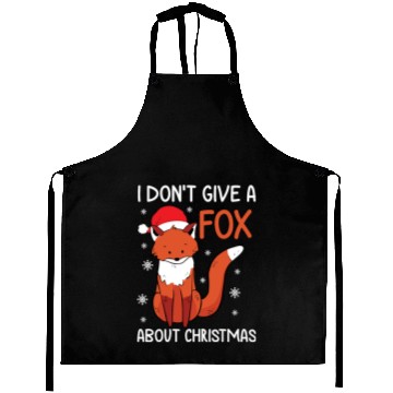 Discover Christmas I Don't Give A Fox Funny Holiday Gift Aprons