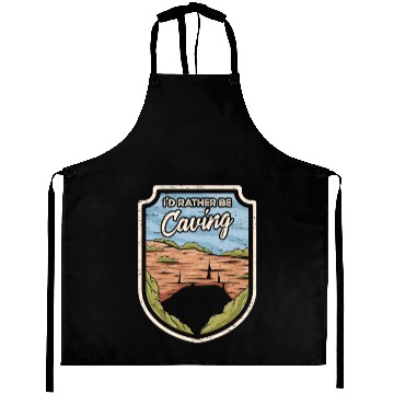 Discover I'd Rather Be Caving Exploring Hobby Caveman Aprons