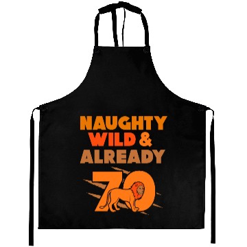 Discover Gift 70 years birthday Men lion Aprons