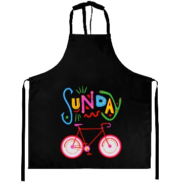 Discover Riding Bicycle Sunday Aprons
