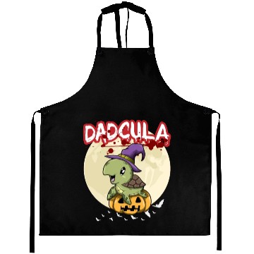 Discover Dadcula Dracula Vampire Dad Funny Halloween Party Aprons