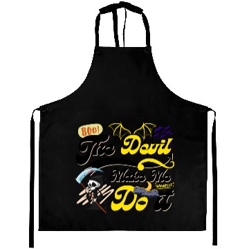 Discover Devil Make Me Do it Death toon funny Halloween. Aprons
