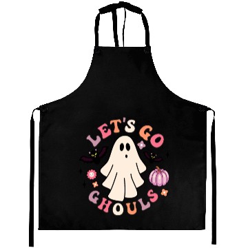 Discover Let's Go Ghouls Creepy Retro Ghost Gift For Boys Aprons