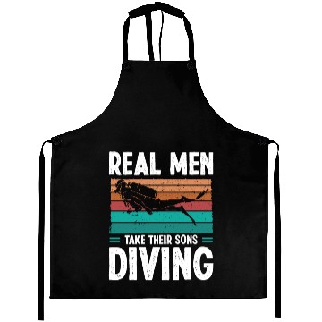Discover Diver Real Men taker their Sons Scuba Diving Aprons