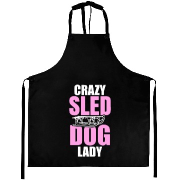 Discover Womens Crazy Sled Dog Lady Aprons