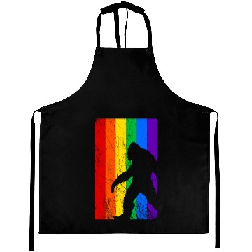 Discover LGBT Bigfoot Rainbow Flag Aprons