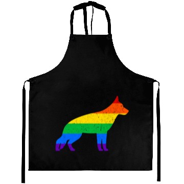 Discover LGBT German Shepherd Rainbow Flag Aprons