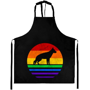 Discover LGBT German Shepherd Rainbow Flag Aprons
