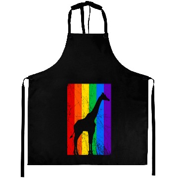 Discover LGBT Giraffe Rainbow Flag Aprons