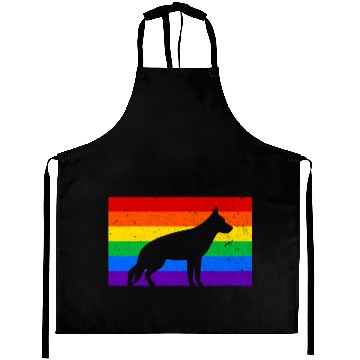 Discover LGBT German Shepherd Rainbow Flag Aprons