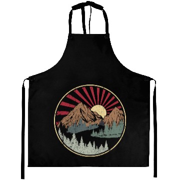 Discover Mountains sun vintage Aprons