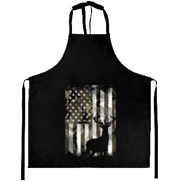 Discover Camo American Flag Deer Hunter Hunting Aprons