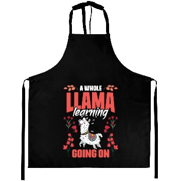 Discover A Whole Llama Learning Going On Funny Floral Aprons